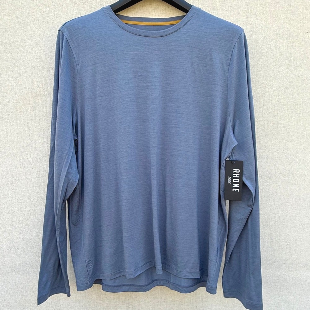 Rhone Modino Wool Long Sleeve Tee Folkstone Gray XL Merino Performance Shirt NWT